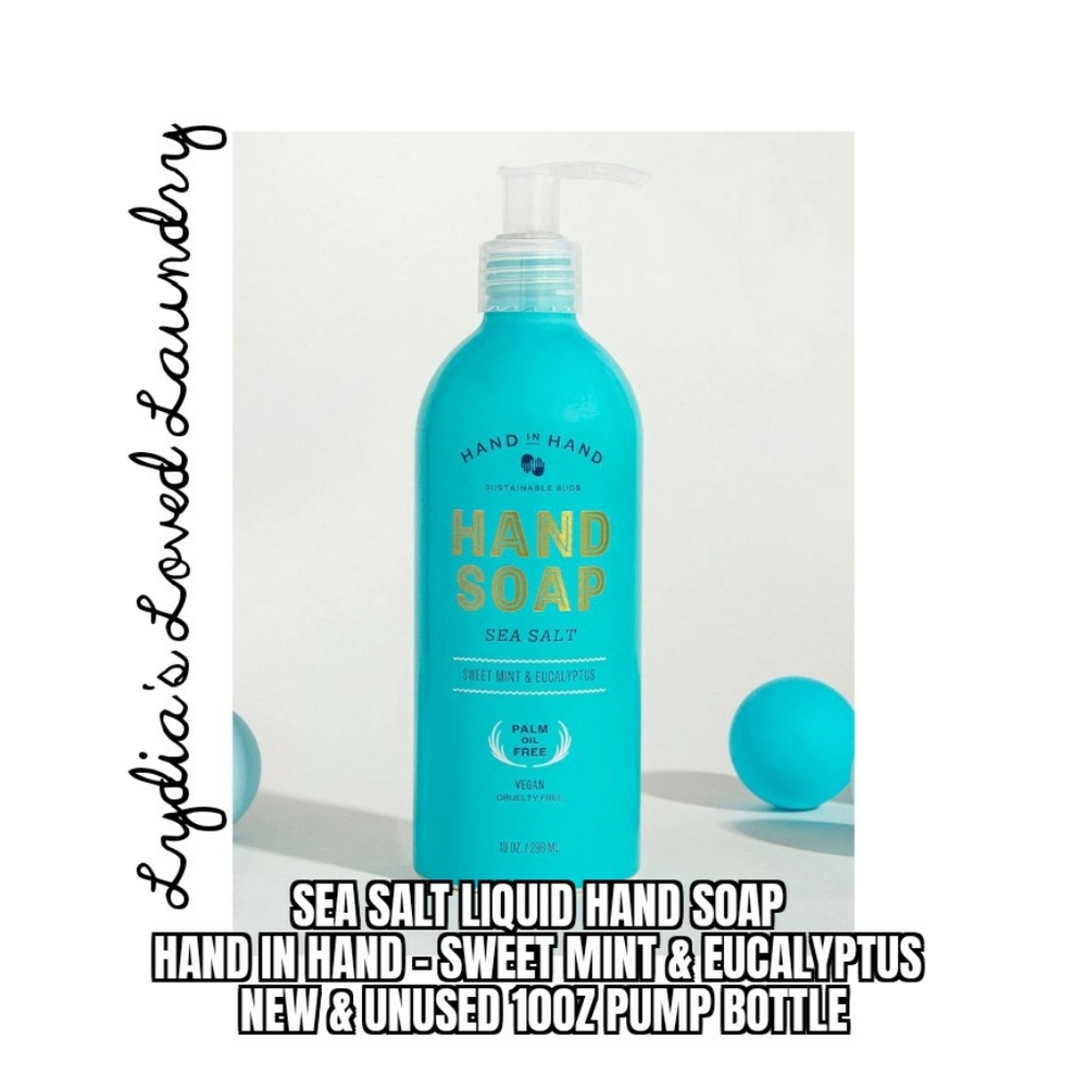 🌞 5/$20 Hand In Hand Sea Salt Liquid Hand Soap Sweet Mint Eucalyptus New 10oz